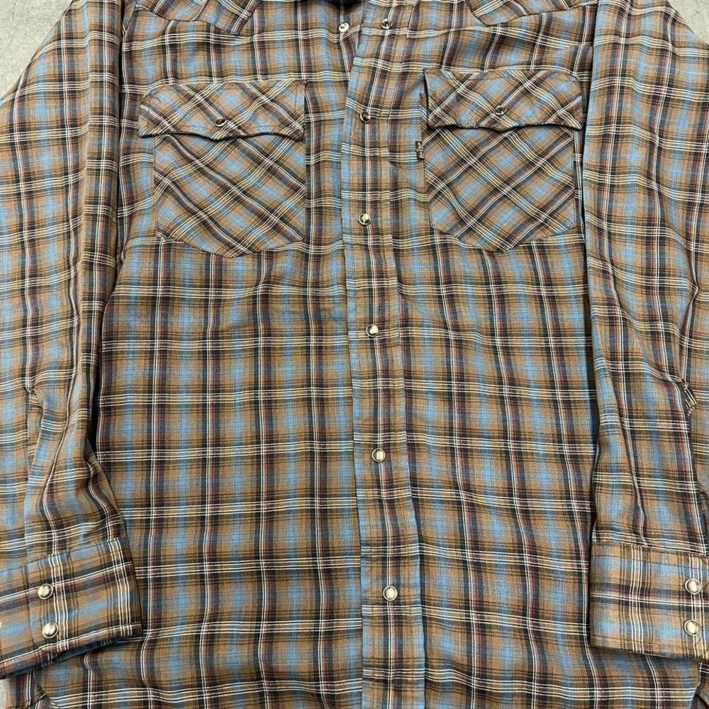 Vintage 70s Levi's western style pearl snap button‎ up long sleeve shirt - Picture 2 of 6